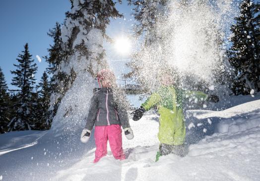 Playing in the snow.